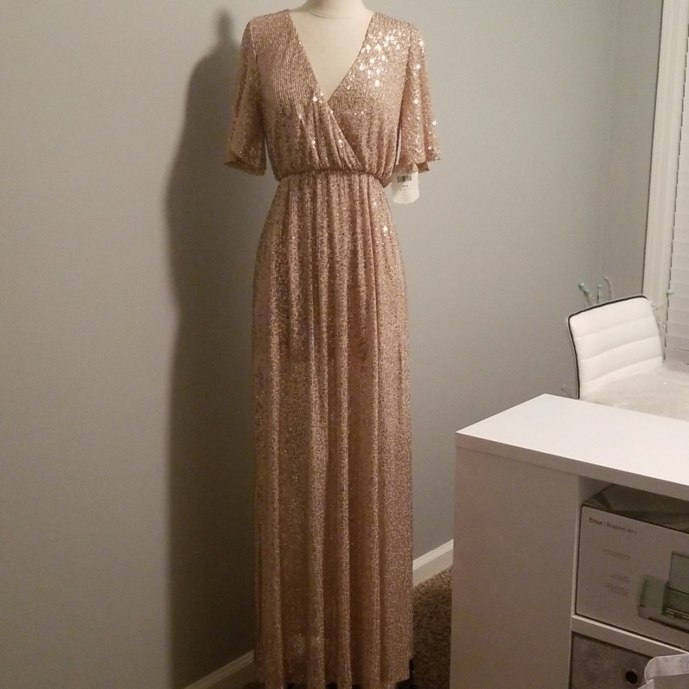 Champagne sequin dress